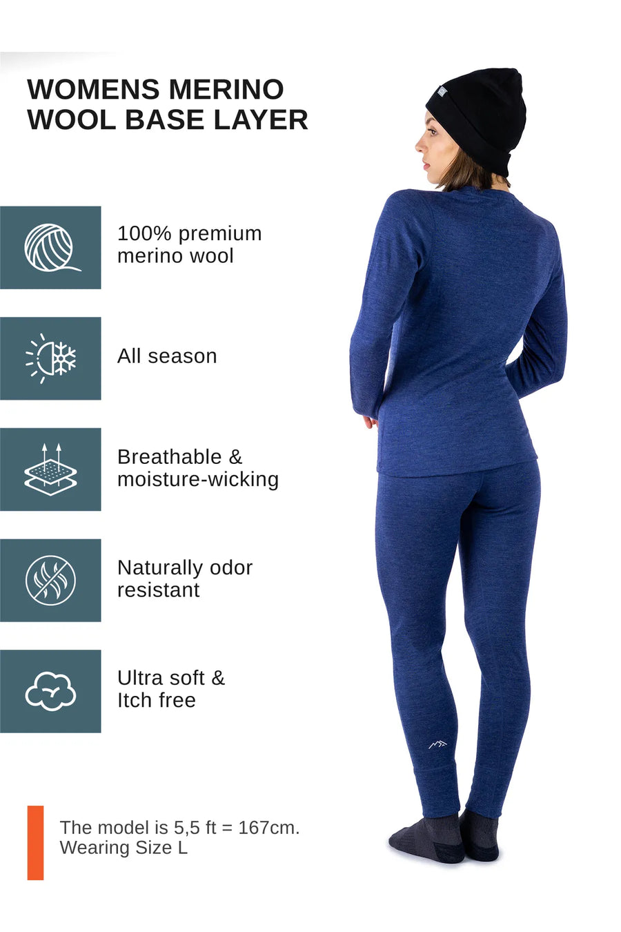 Women's Windsor Blue Set + Black Beanie