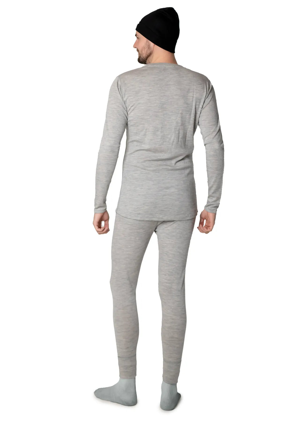Men's Heather Grey Set + Black Beanie