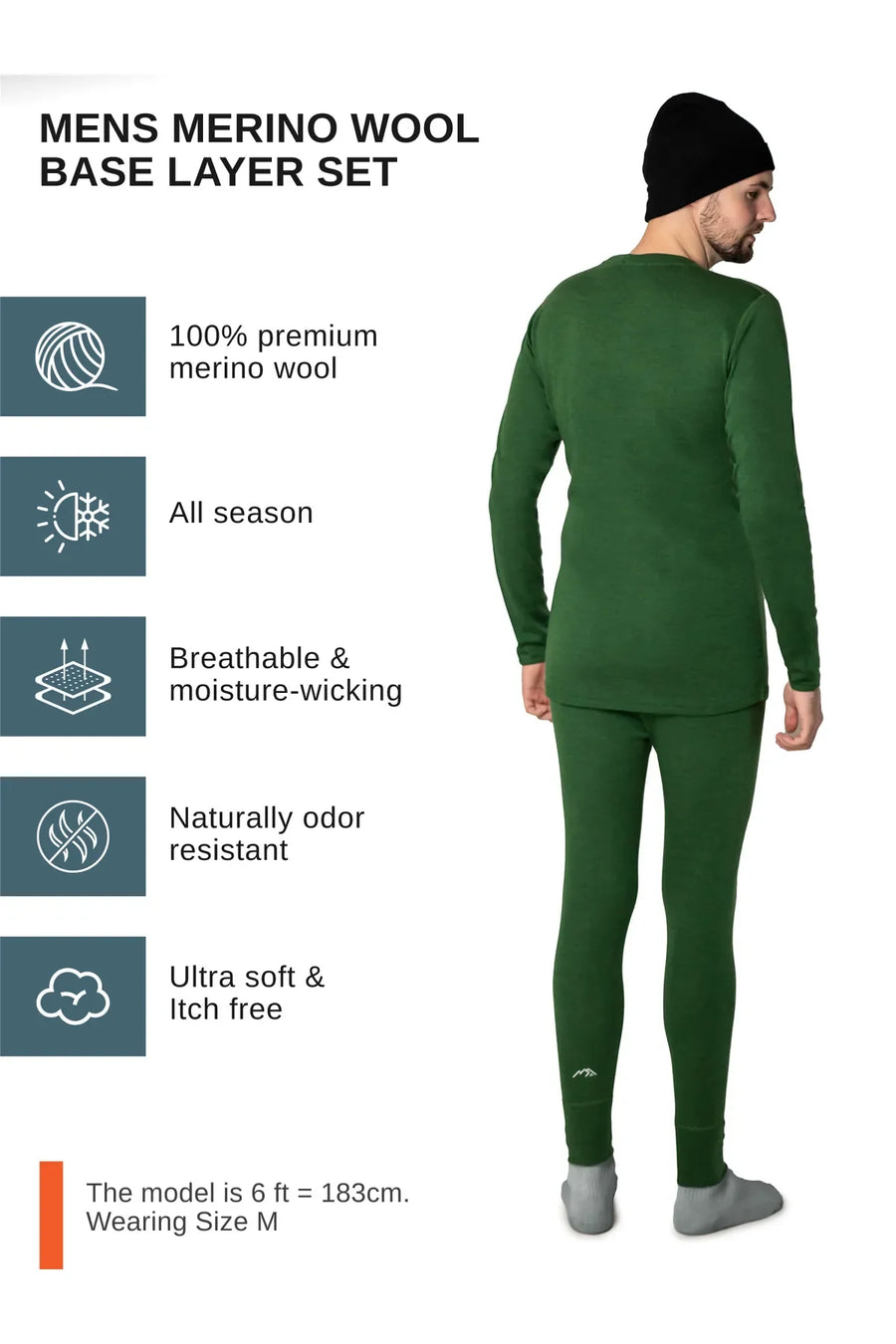 Men's Olive Set + Black Beanie