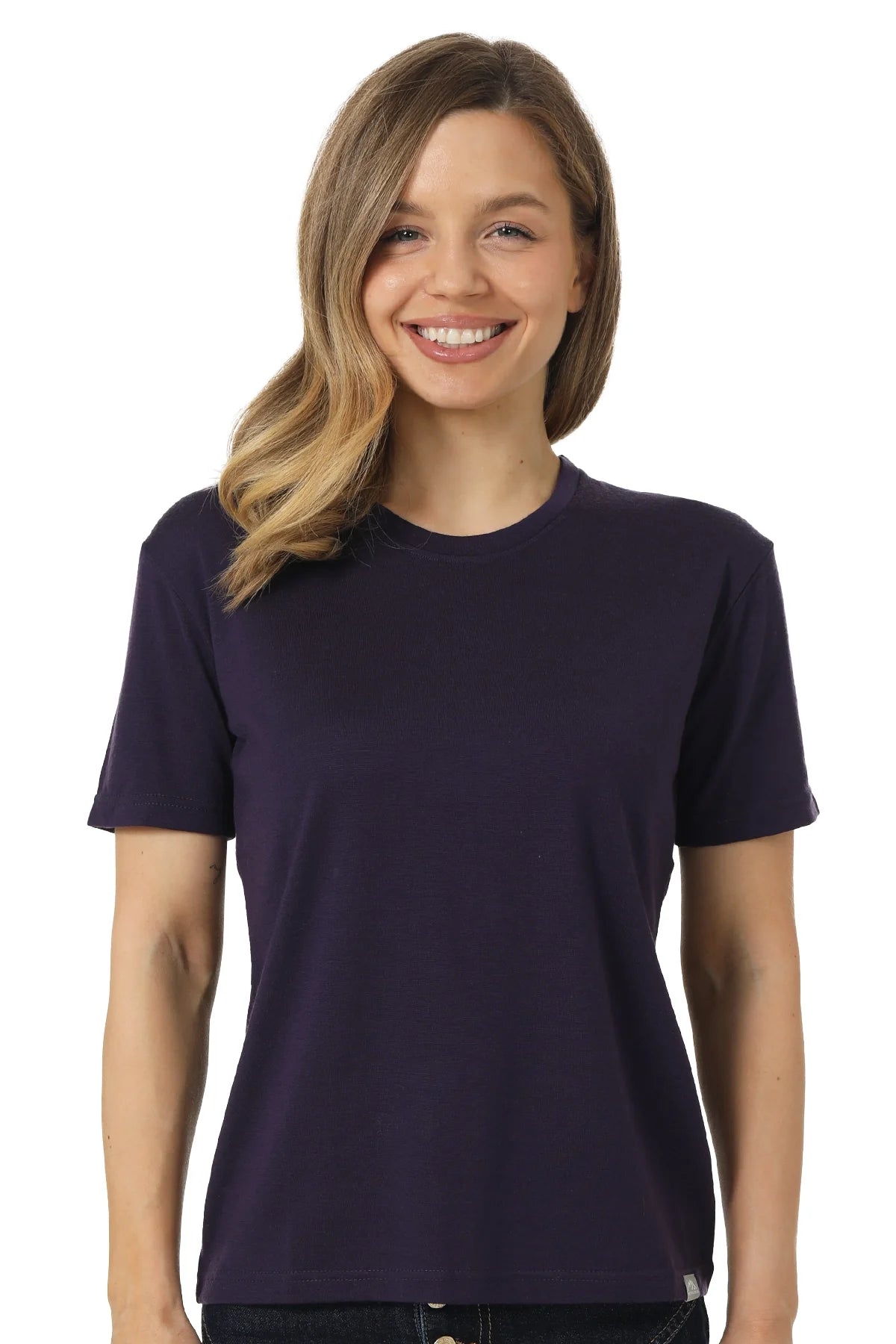 Women's Merino T-shirt 180 Dark Purple | Crewneck (+socks)