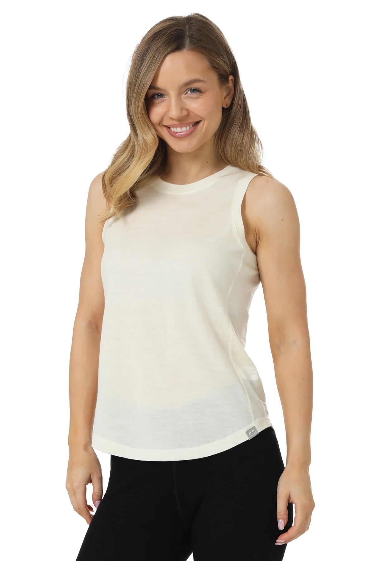 Women's Merino Wool Highneck Tank Top Off White