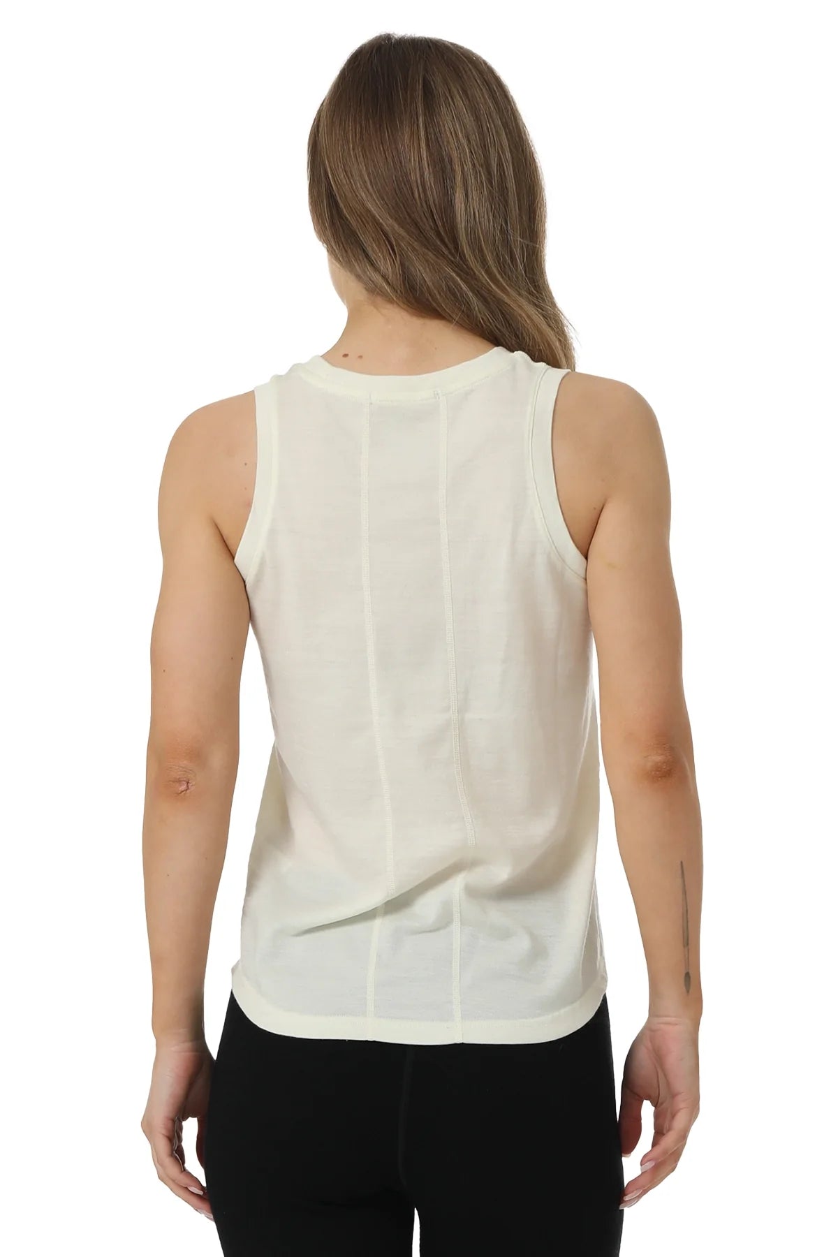 Women's Merino Wool Highneck Tank Top Off White