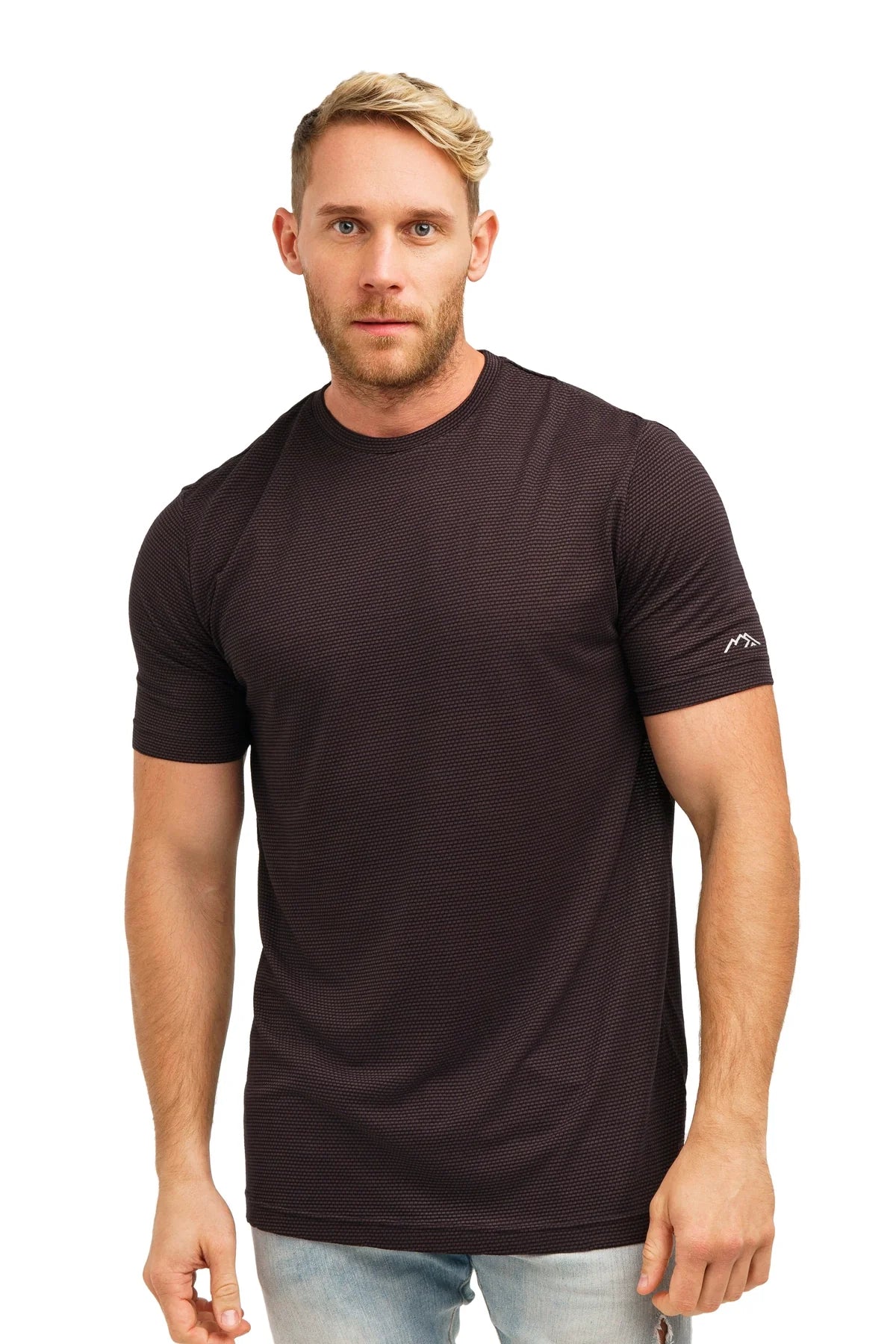 Men's Merino Sport T-shirt Grey Black Weaved