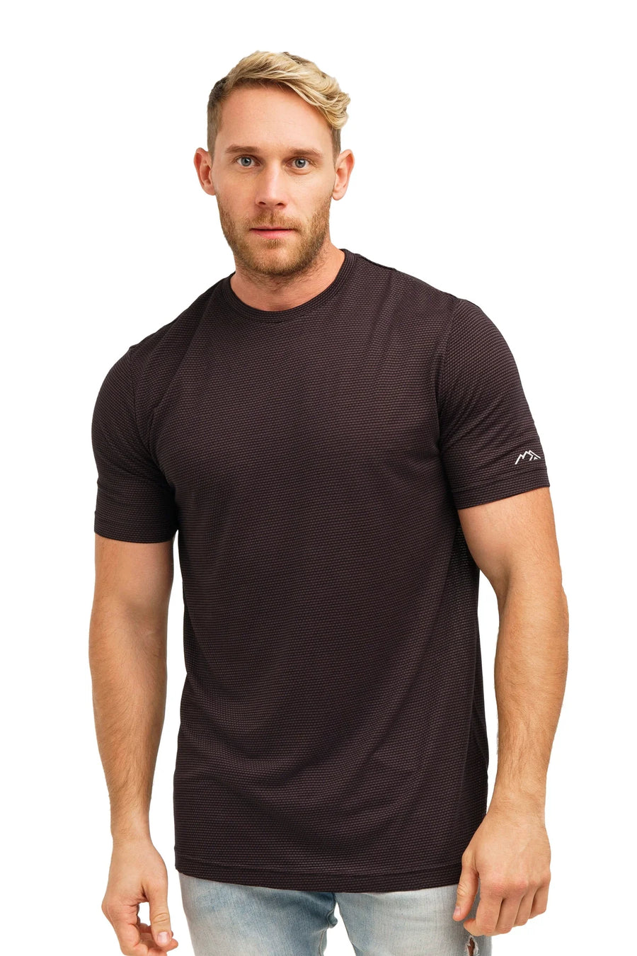 Men's Merino Sport T-shirt Grey Black Weaved