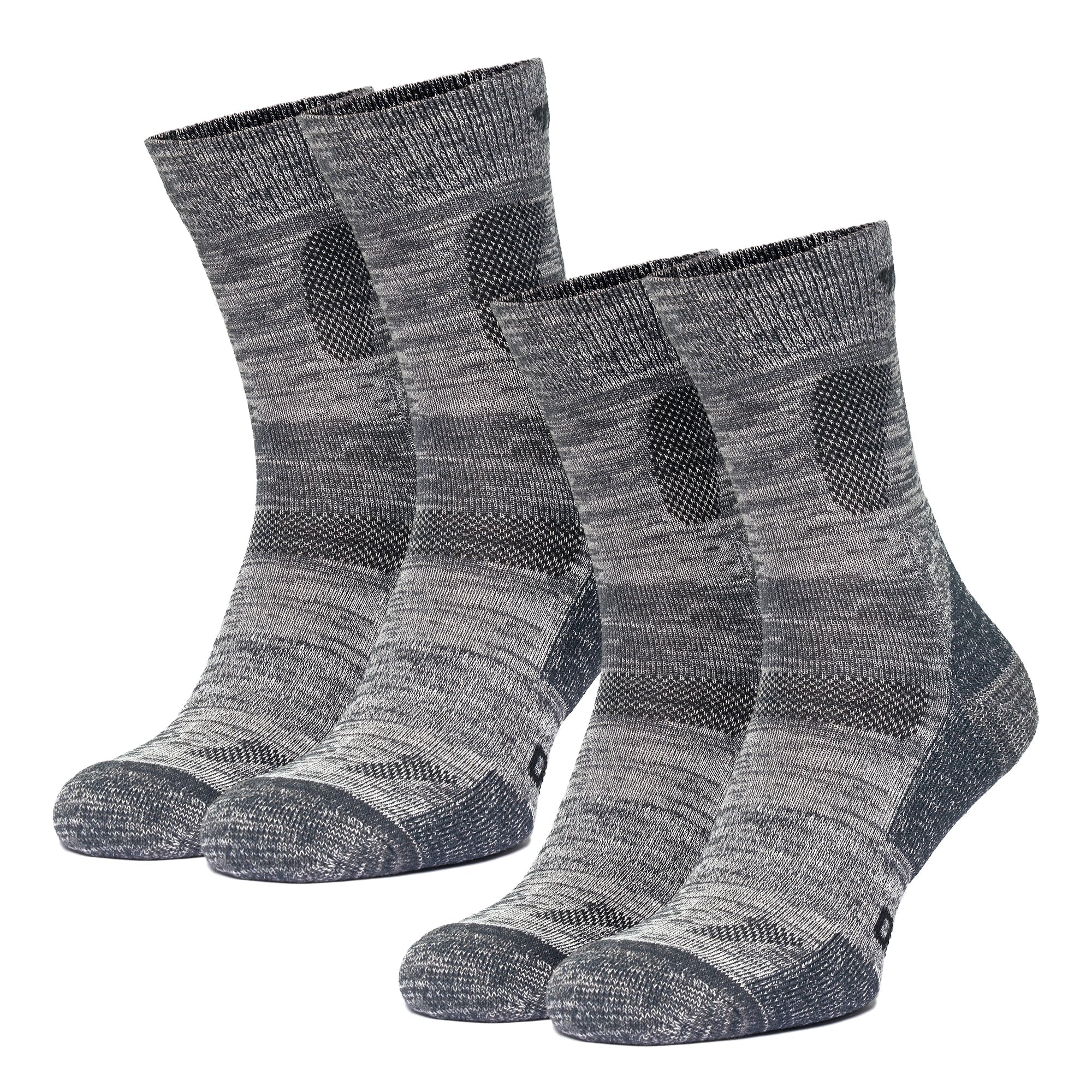 Merino Wool Hiking Socks - (Pack of 2) Iron Grey