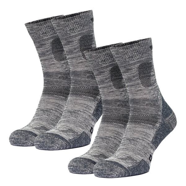Merino Wool Hiking Socks - (Pack of 2) Iron Grey