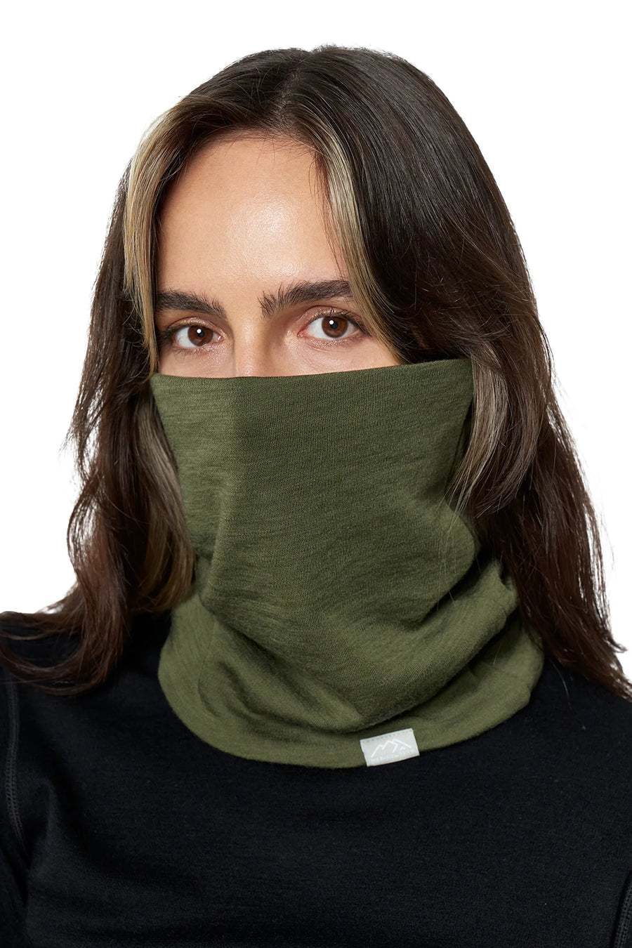Merino Double-Layer Neck Gaiter Dark Olive