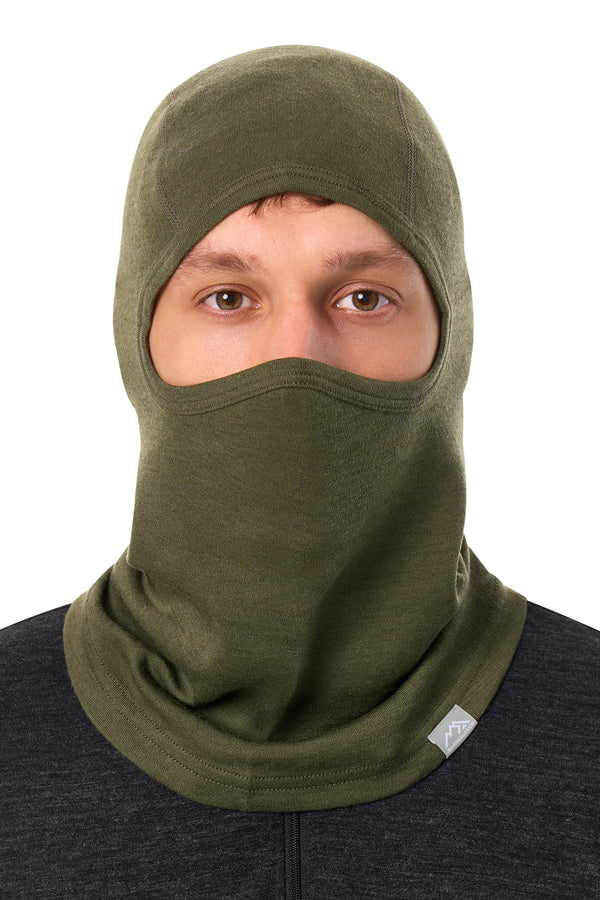 Merino Wool Balaclava Dark Olive
