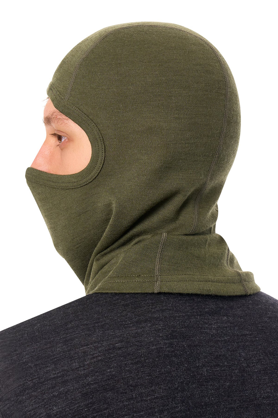 Merino Wool Balaclava Dark Olive