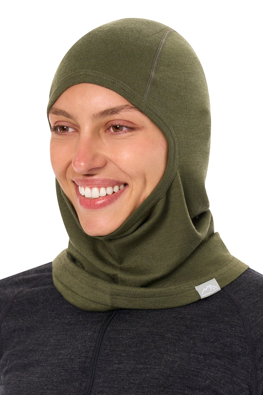 Merino Wool Balaclava Dark Olive