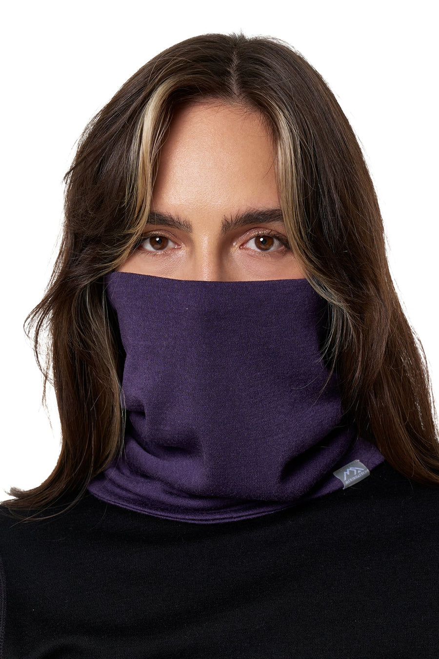Merino Double-Layer Neck Gaiter Dark Purple