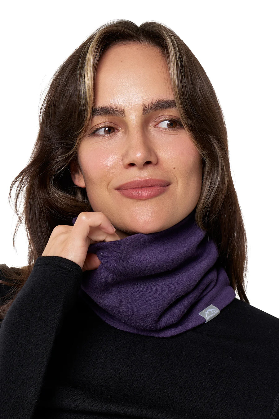 Merino Double-Layer Neck Gaiter Dark Purple
