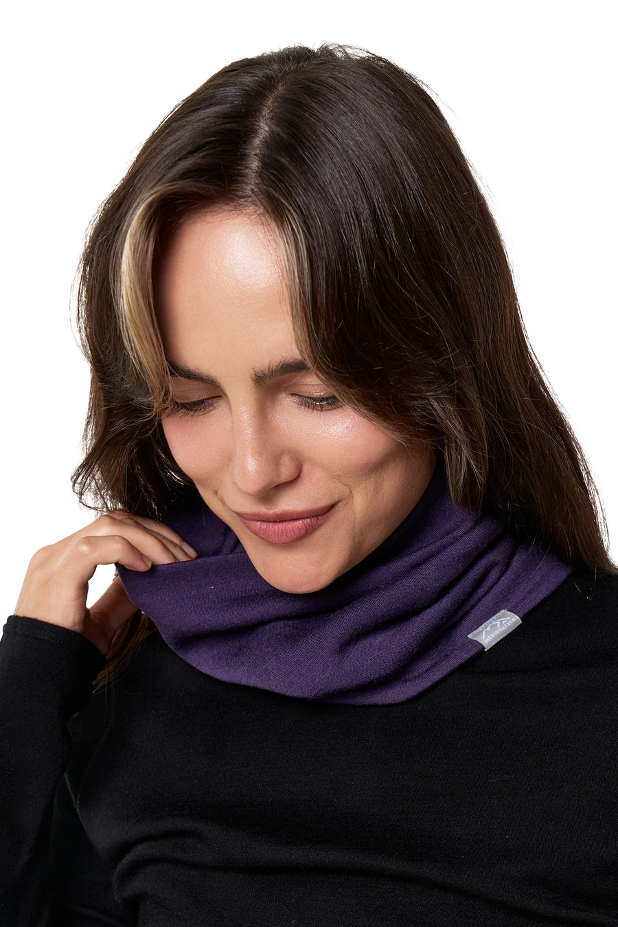Merino Double-Layer Neck Gaiter Dark Purple