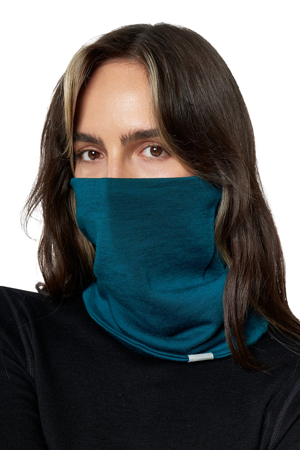 Merino Double-Layer Neck Gaiter Deep Teal