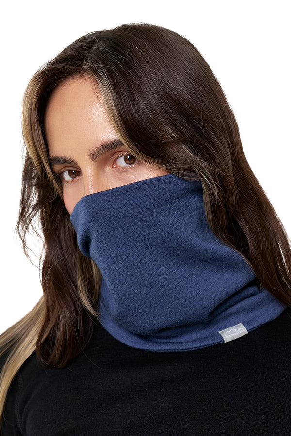 Merino Double-Layer Neck Gaiter Denim