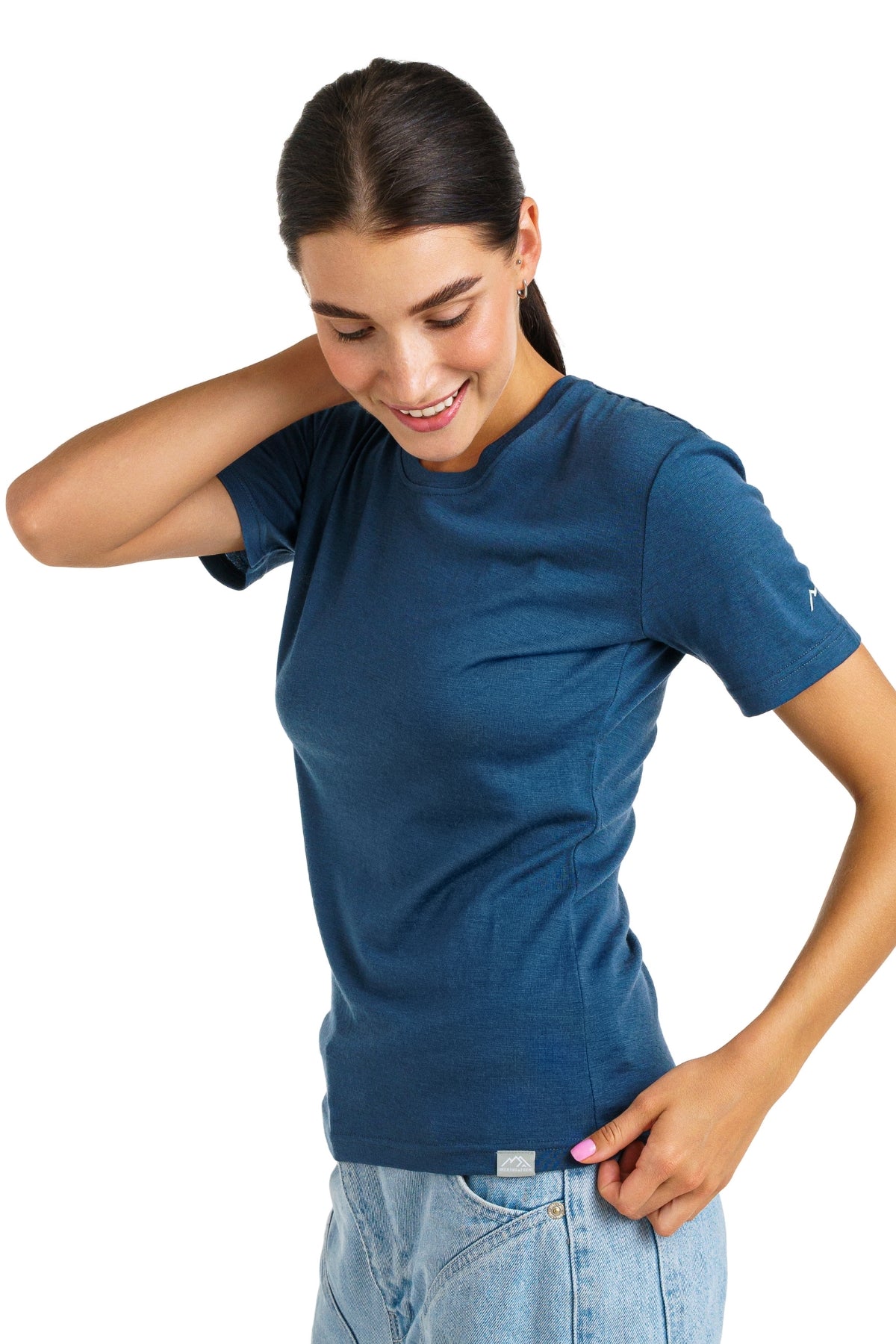 Women's Merino T-shirt 180 Denim Blue | Crewneck (+socks)