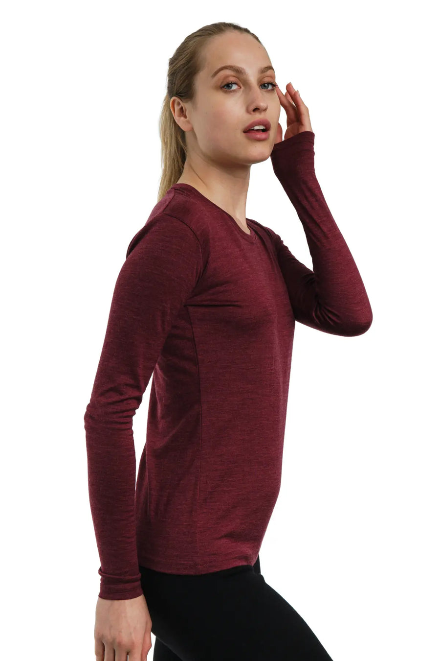 Women's Merino Long Sleeve 165 Burgundy