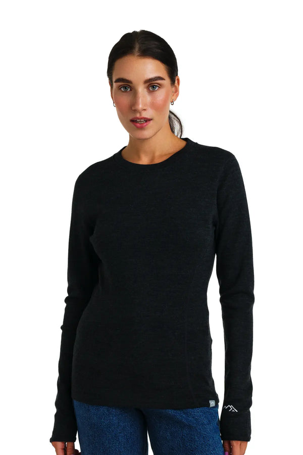 Women's Merino Long Sleeve 320 Charcoal Grey