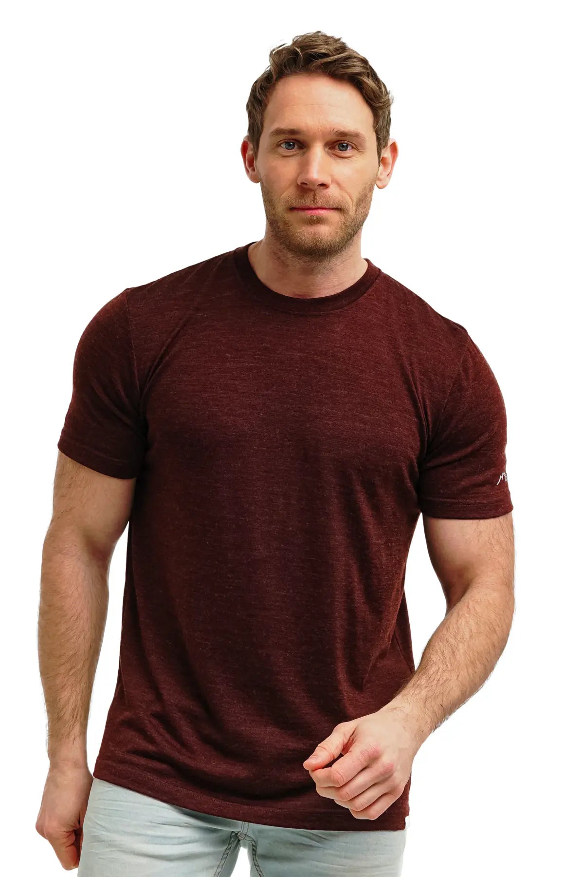 Men's Merino T-shirt 180 Bordo Melange