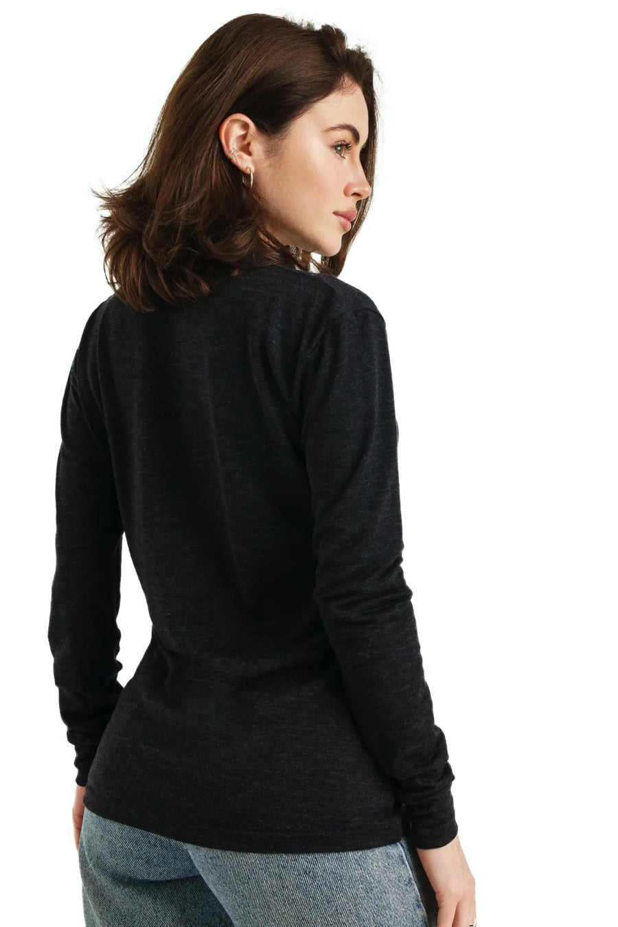 Women's Merino Long Sleeve 165 Heathered Black
