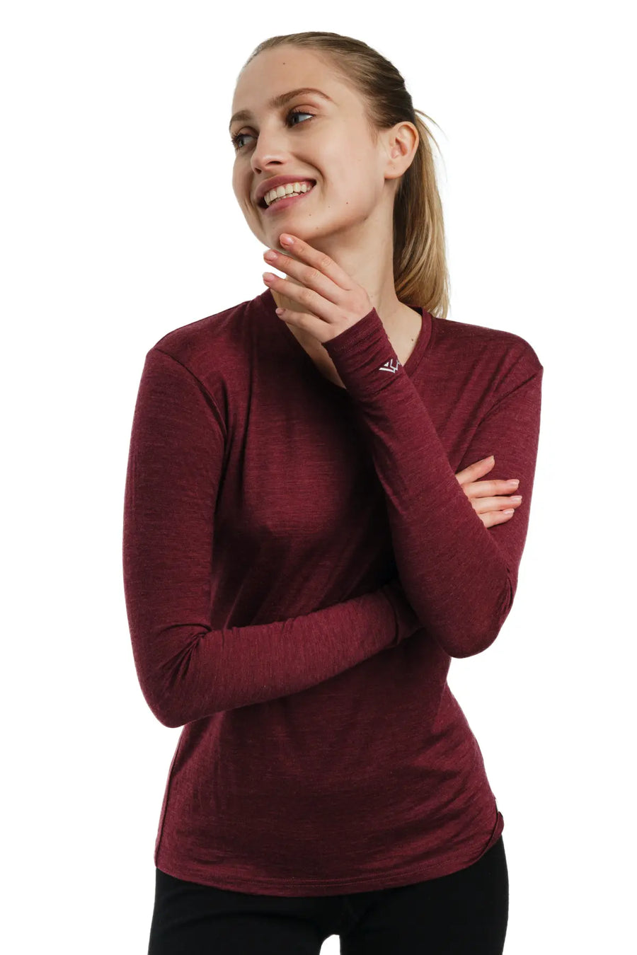 Women's Merino Long Sleeve 165 Burgundy
