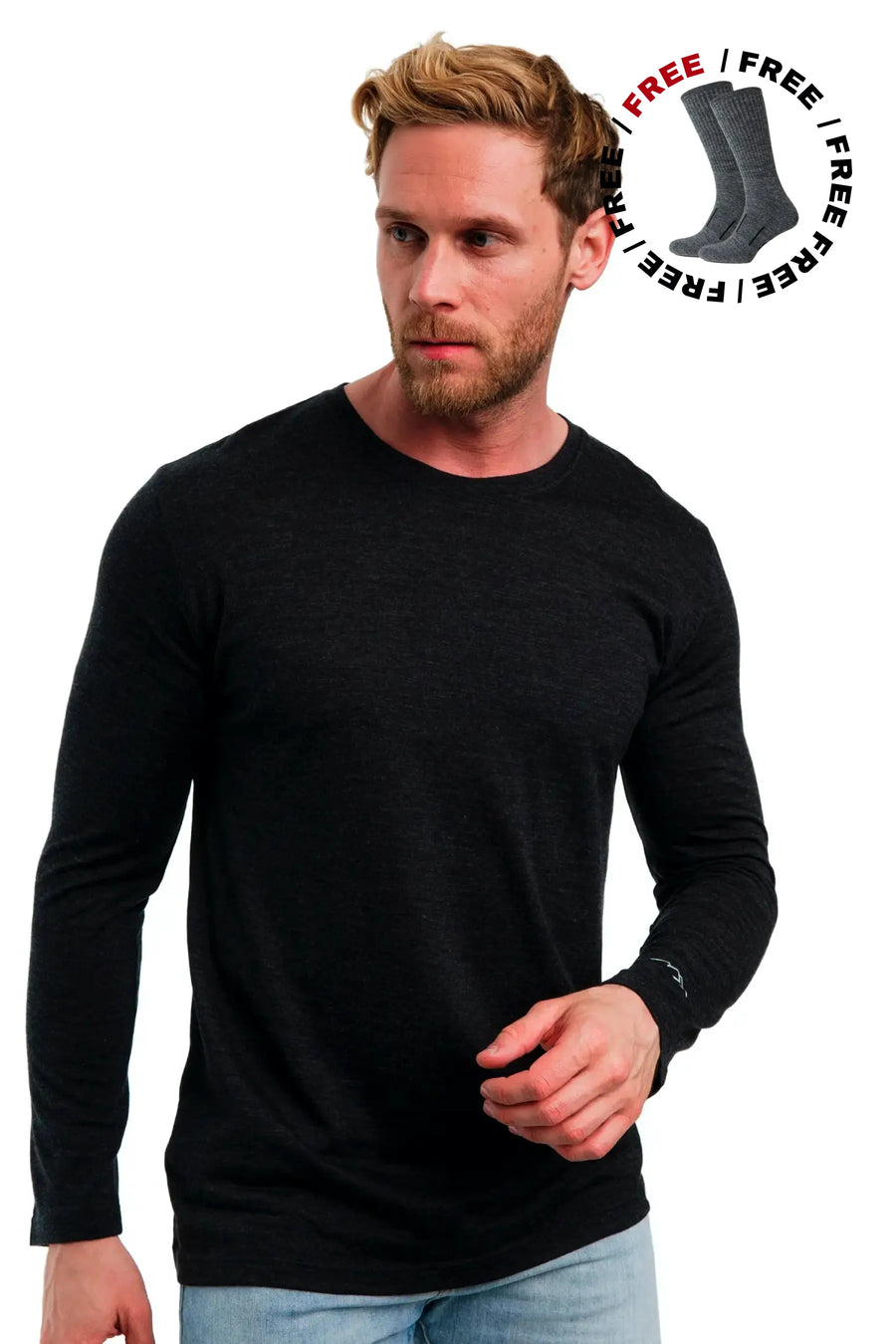 Men's Merino Long Sleeve 165 Heathered Black