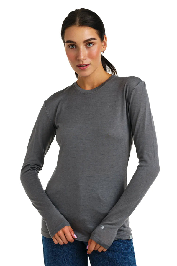 Women Merino Long Sleeve 165 Perfect Grey (+socks)