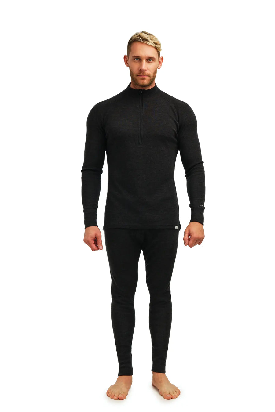 Men's Merino Thermal Set Zip 320 Charcoal Grey
