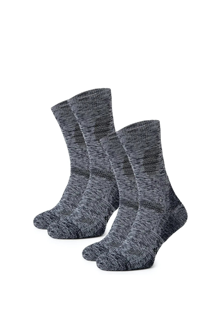 Merino Wool Hiking Socks - (Pack of 2) Navy Grey