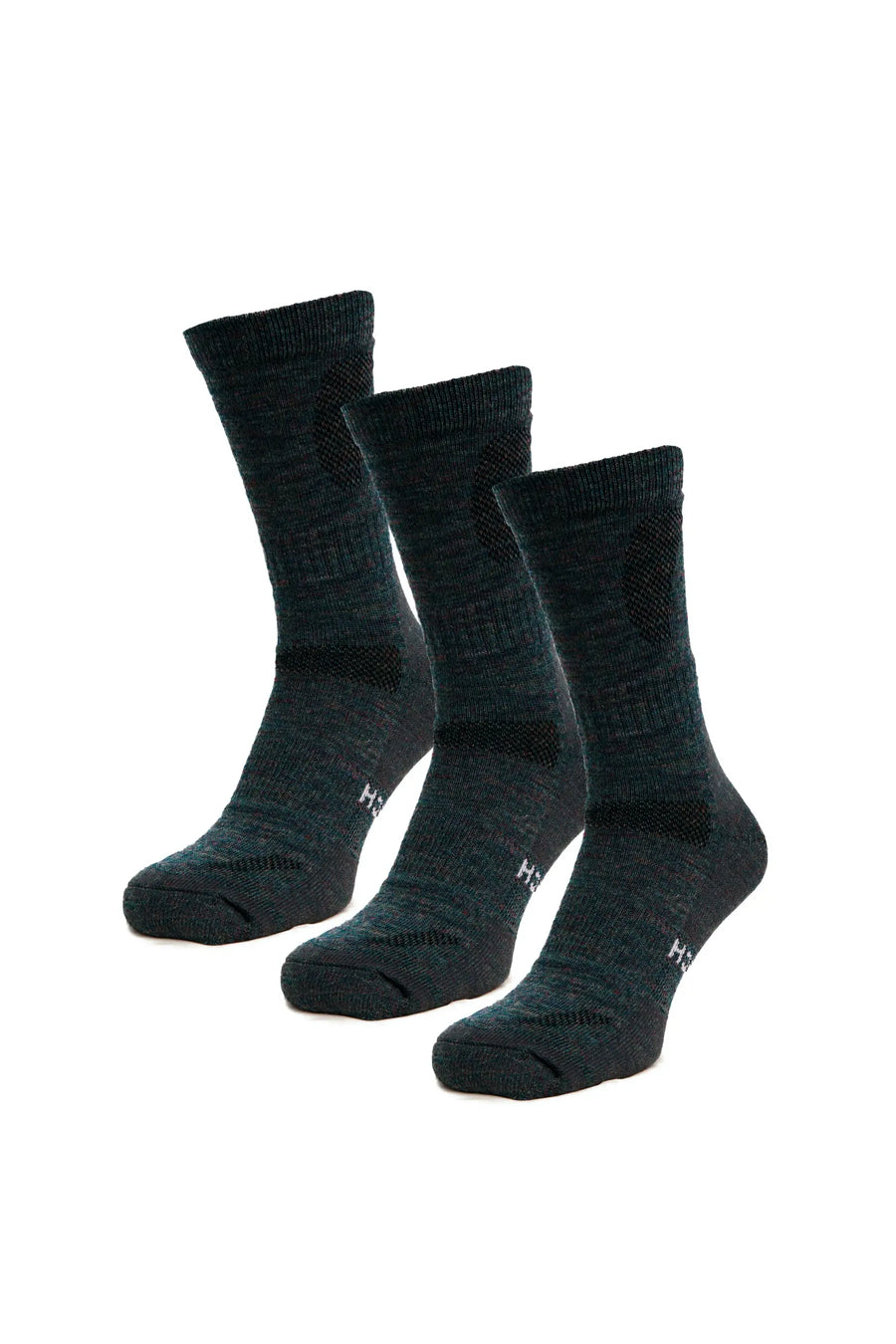Merino Wool Hiking Socks - (Pack of 3) Dark Green