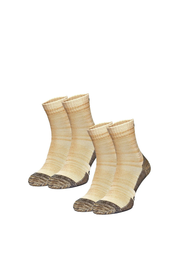 Merino Wool Running Socks - (Pack of 2) Camel Grey
