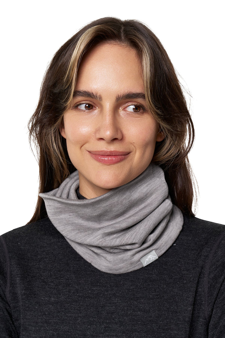 Merino Double-Layer Neck Gaiter Grey Melange