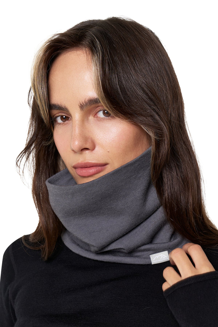 Merino Double-Layer Neck Gaiter Grey Shades