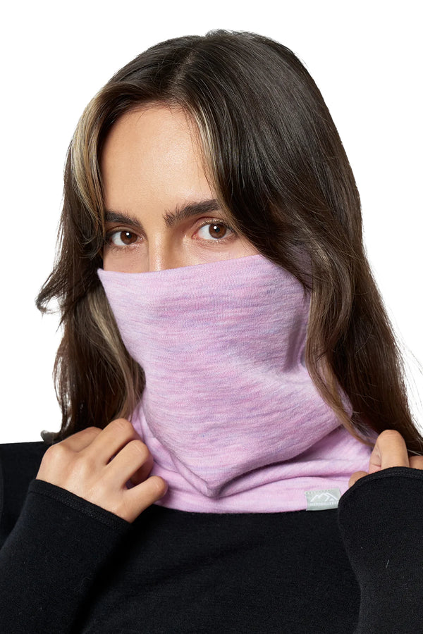 Merino Double-Layer Neck Gaiter Heather Lilac