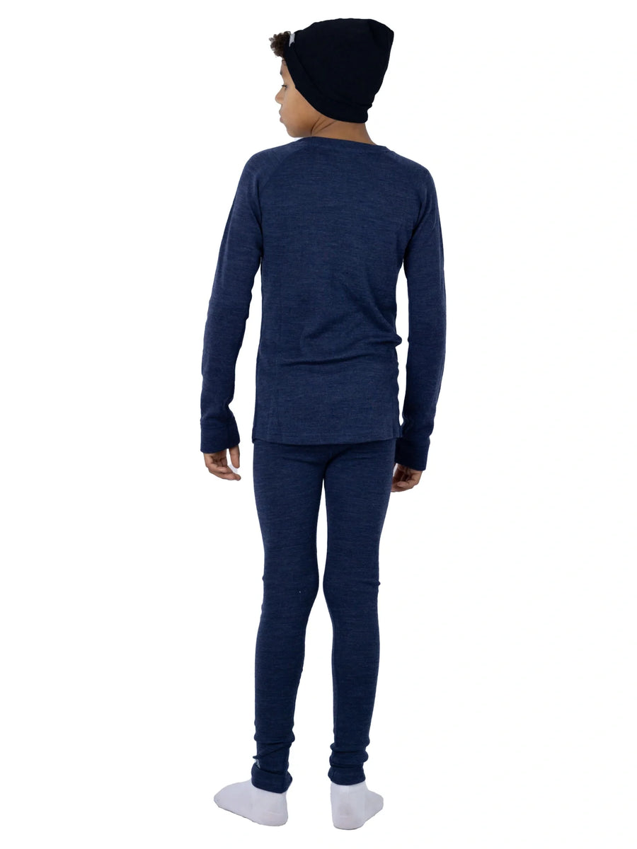 Kids' Merino Set Navy + Black Beanie