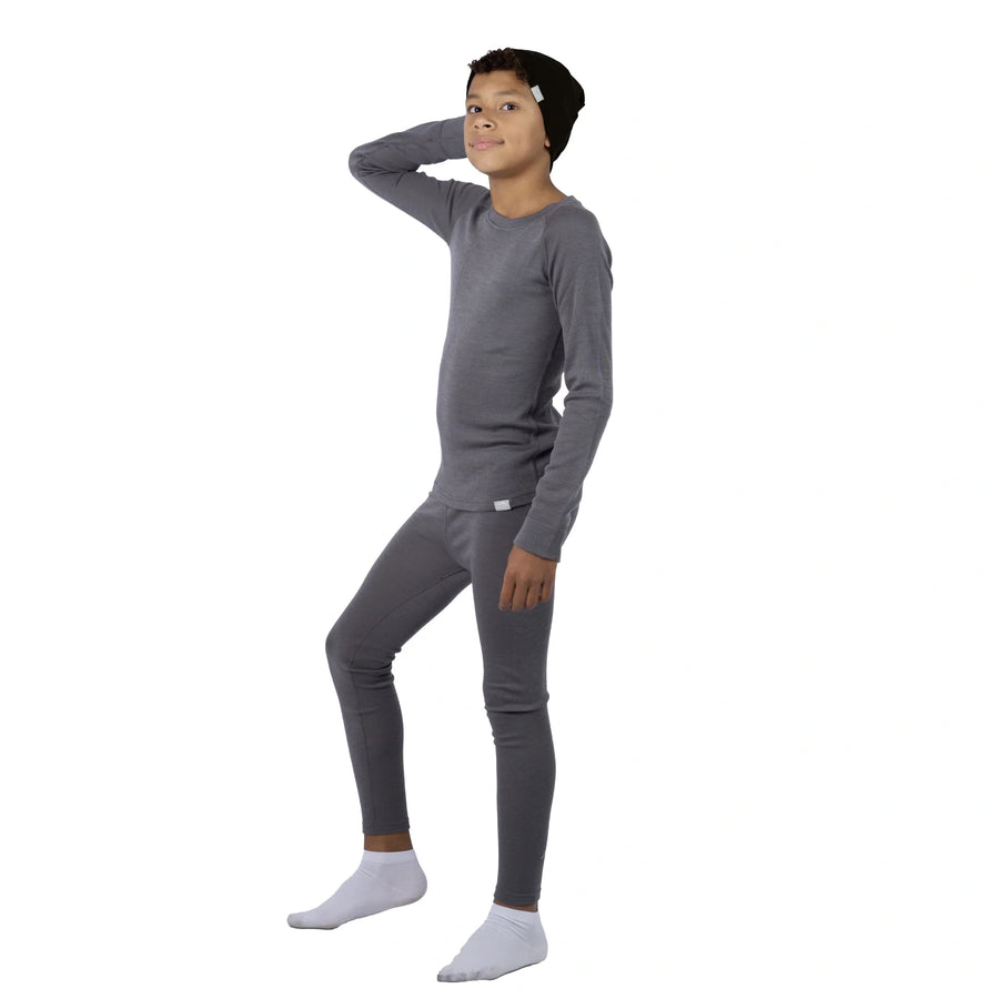 Kids' Merino Set Perfect Gray + Black Beanie
