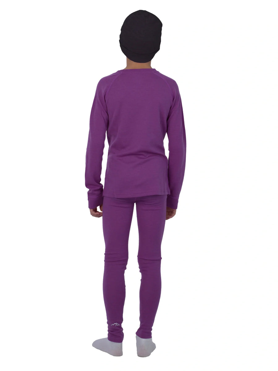 Kids' Merino Set Violet Purple + Black Beanie