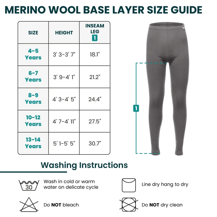 Kids' Merino Wool Pants 250 Cobalt Blue