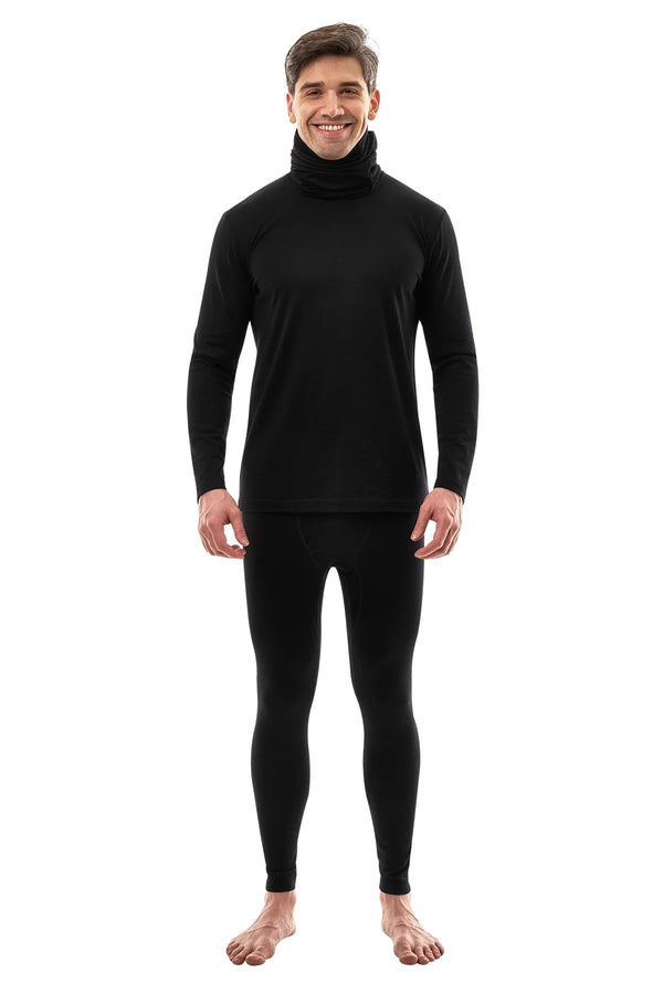 Men's Merino Black Set + Neck Gaiter