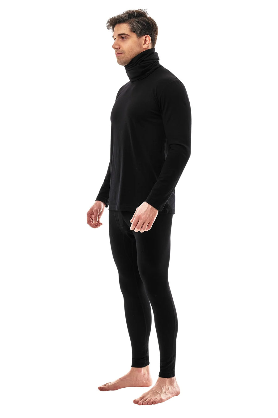 Men's Merino Black Set + Neck Gaiter