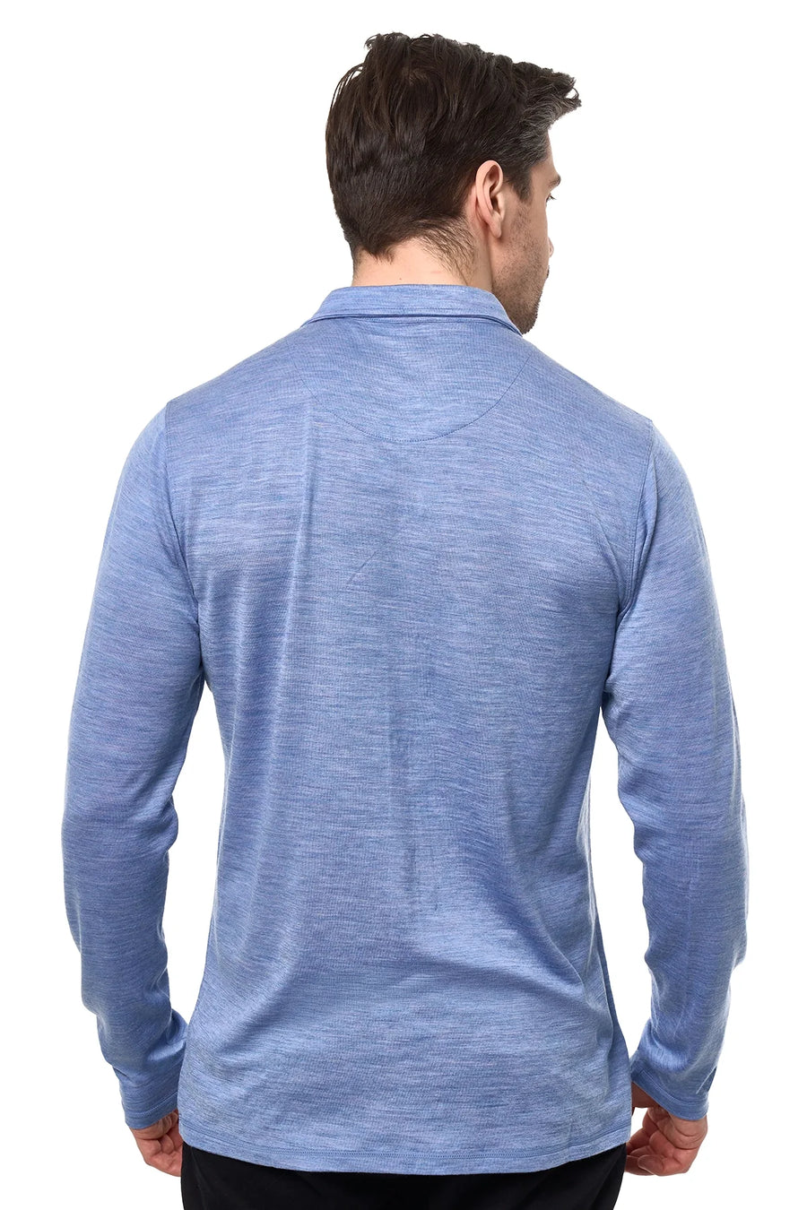 Men's Merino Button-Up Long Sleeve Deep Blue
