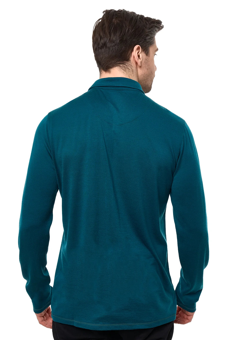Men's Merino Button-Up Long Sleeve Deep Teal