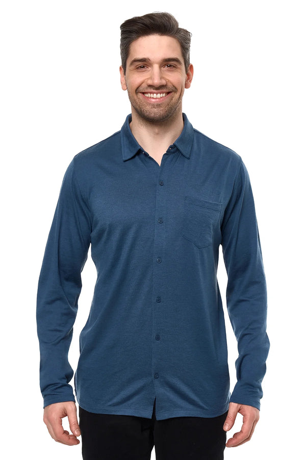 Men's Merino Button-Up Long Sleeve Denim