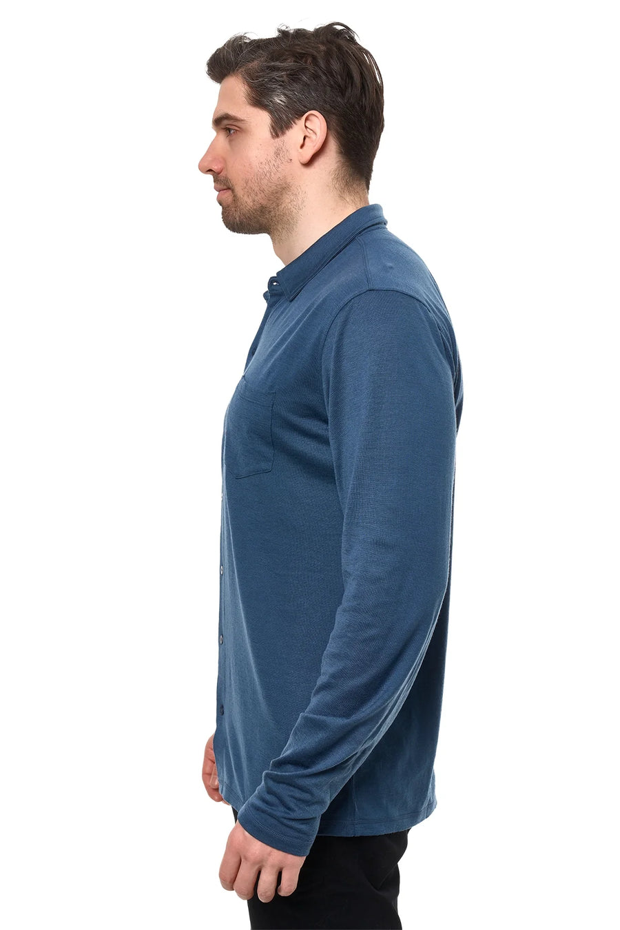Men's Merino Button-Up Long Sleeve Denim