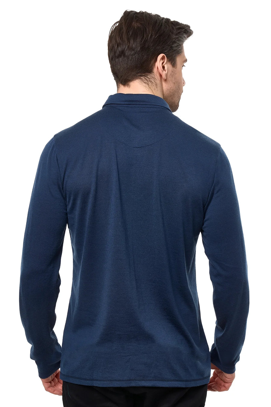 Men's Merino Button-Up Long Sleeve Navy