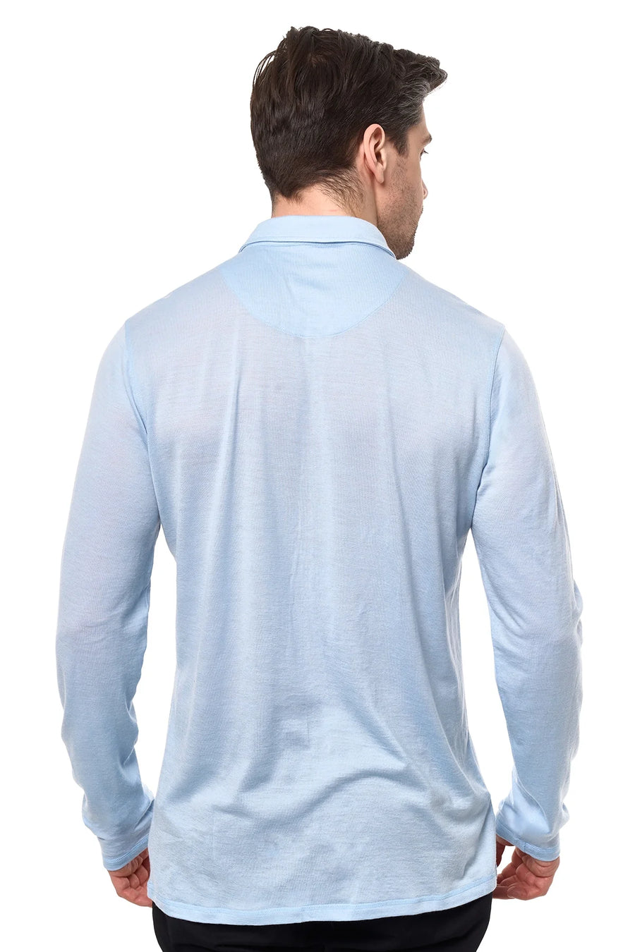 Men's Merino Button-Up Long Sleeve Oxford Blue