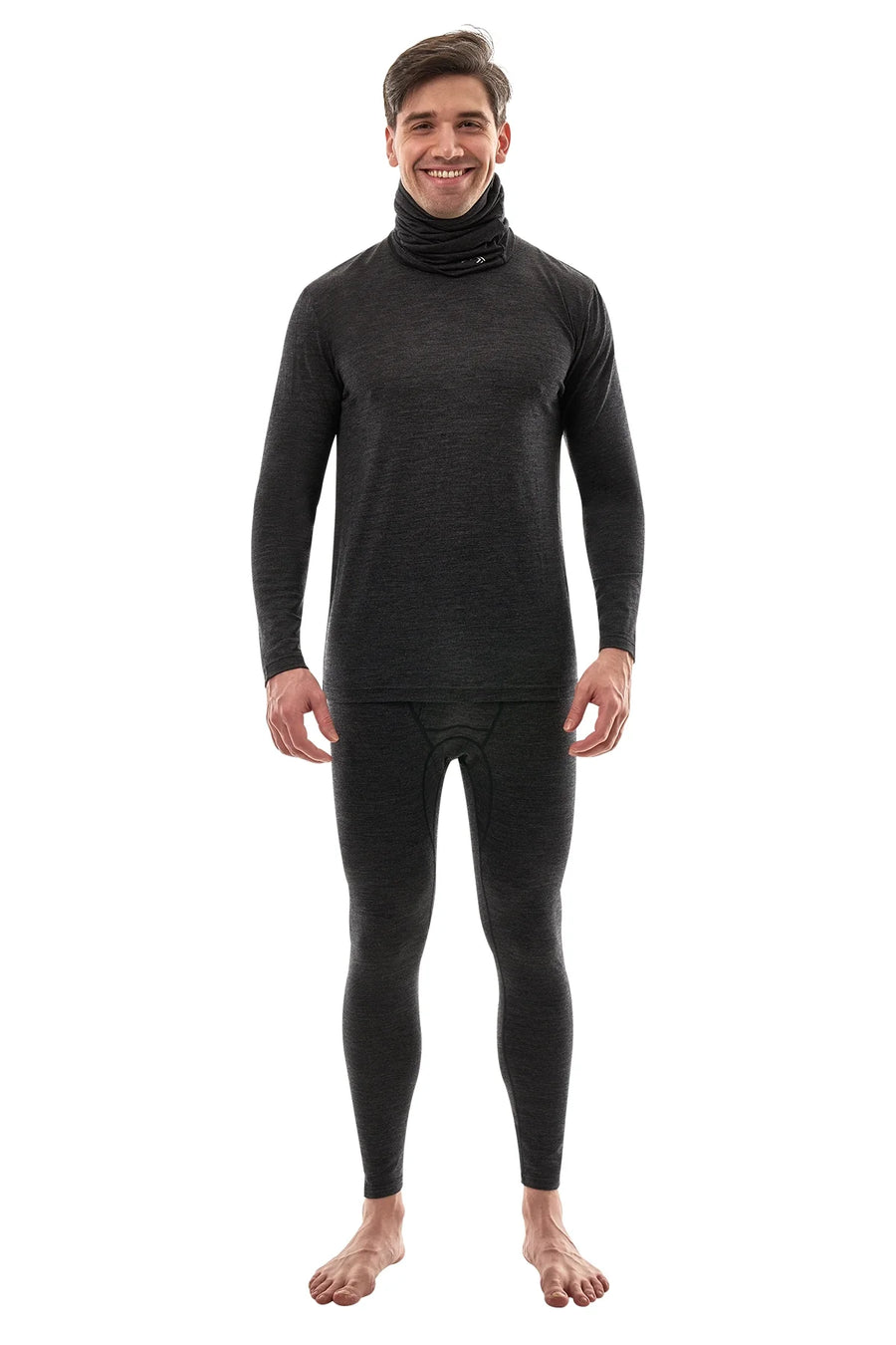 Men's Merino Charcoal Set + Neck Gaiter