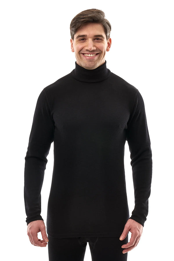 Men's Merino Turtleneck Long Sleeve 260 Black | High Neck