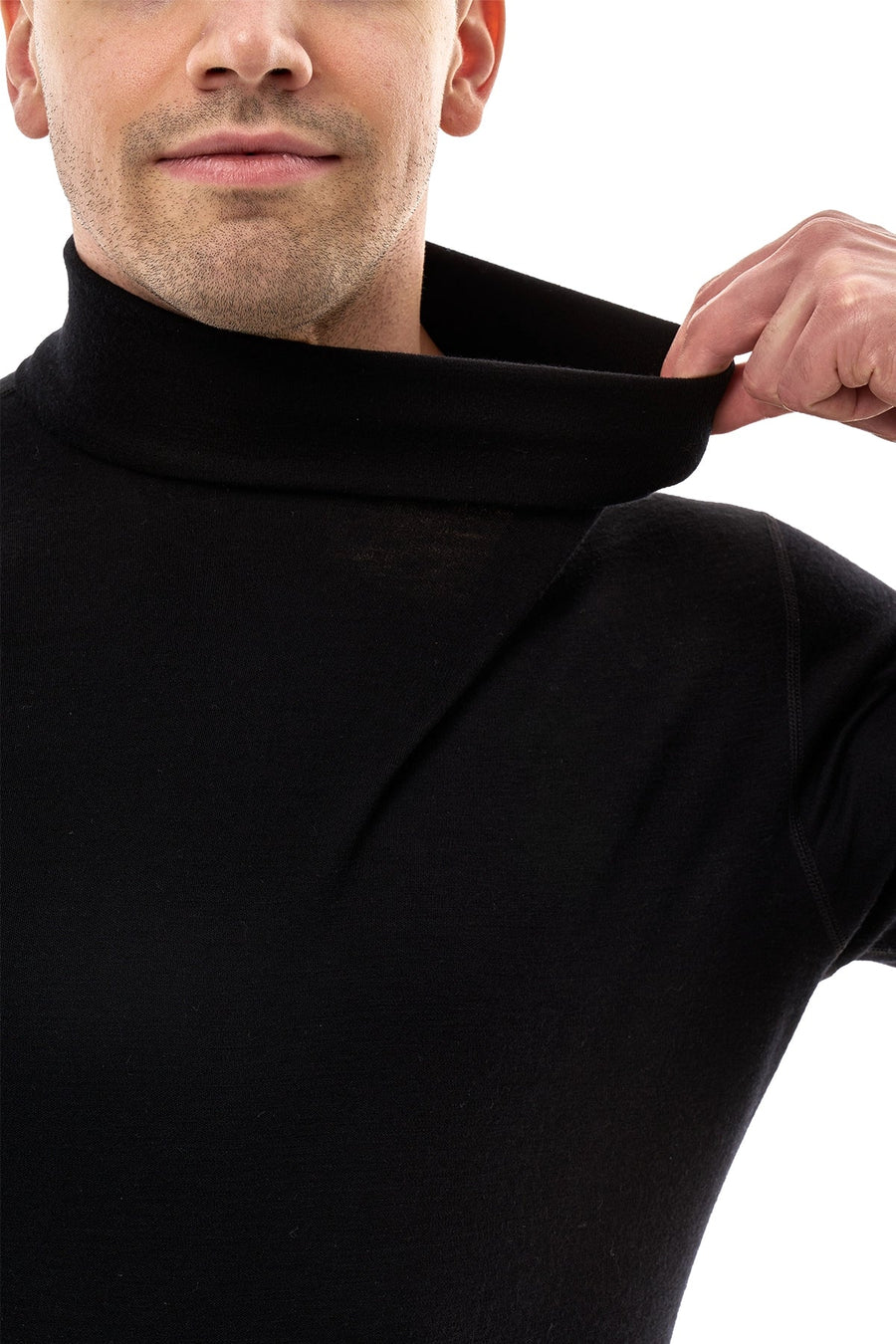 Men's Merino Turtleneck Long Sleeve 260 Black | High Neck