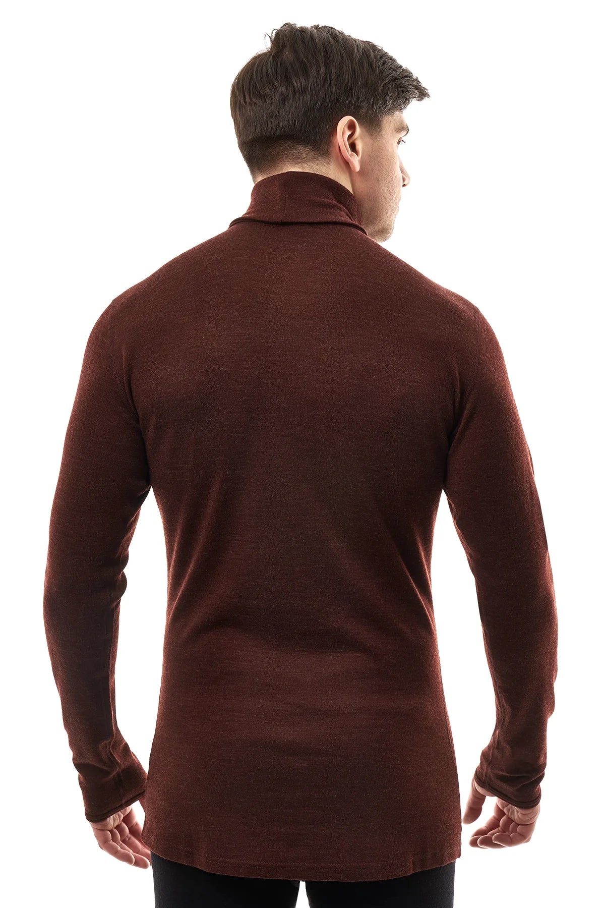 Men's Merino Turtleneck Long Sleeve 260 Bordo | High Neck